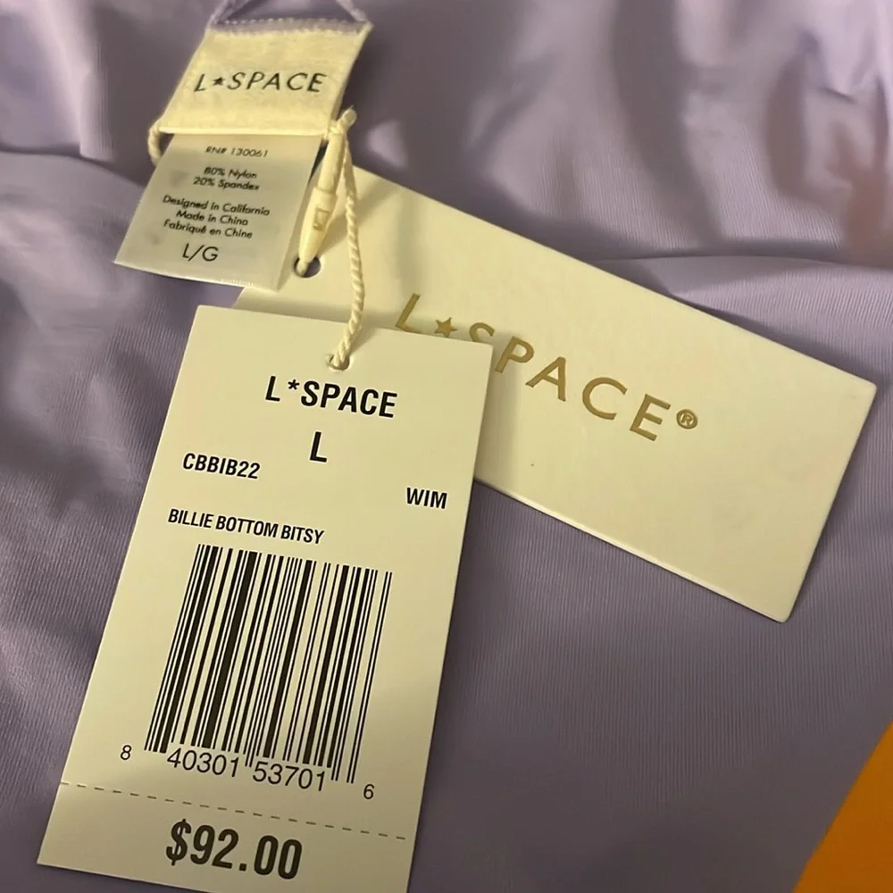L*Space Billie Swim Bottom Bitsy‎ Orange & Purple Large NWT $92